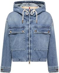 Moncler - Moncler Ecrevisse 3-In-1 Denim Down Jacket - Lyst