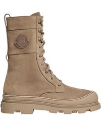 Moncler - Moncler Vera High Nubuck Lace-Up Boots - Lyst