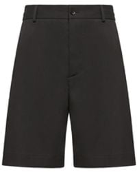 Moncler - Moncler Wool Blend Gabardine Bermuda Shorts - Lyst