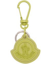 Moncler - Logo Leather Key Ring Green - Lyst