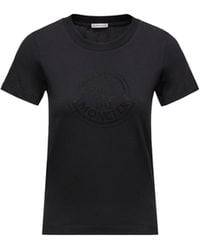 Moncler - Moncler Crystal Logo Cotton T-Shirt - Lyst
