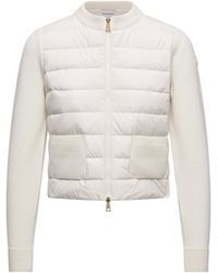 Moncler - Moncler Padded Wool Zip-Up Cardigan - Lyst