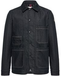 Moncler - Moncler Haderu Denim Mid-Length Shirt Jacket - Lyst
