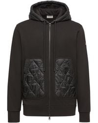 Moncler - Moncler Diamond Quilted Cotton Blend Zip-Up Hoodie - Lyst