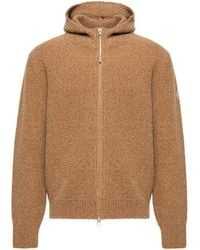 Moncler - Moncler Bouclé Wool Blend Zip-Up Hoodie - Lyst