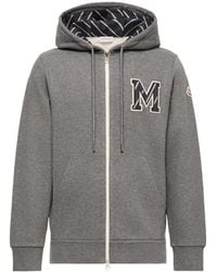 Moncler - Moncler Monogram Cotton Zip-Up Hoodie - Lyst