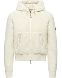 Moncler - Padded Wool & Teddy Zip-Up Hoodie - Lyst
