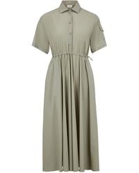 Moncler - Poplin Midi Shirt Dress - Lyst