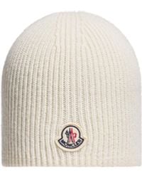 Moncler - Moncler Mütze Aus Wolle Mit Logo, Herren, Größe - Lyst