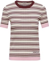 Moncler - Moncler Striped Cotton T-Shirt - Lyst