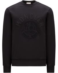 Moncler - Printed Motif Sweatshirt Black - Lyst