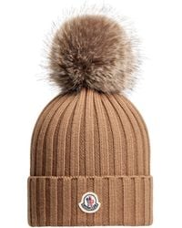Moncler - Gorro De Lana Con Pompón, Mujer, Talla - Lyst