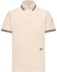 Moncler - Moncler Striped Trim Cotton Piquet Polo Shirt - Lyst
