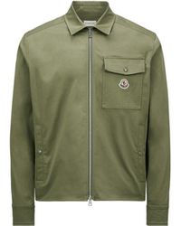 Moncler - Cotton Gabardine Zip-Up Shirt Jacket - Lyst