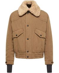 Moncler - Moncler Alpental Shearling-Trimmed Canvas Down Bomber Jacket - Lyst