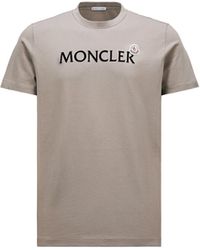 Moncler - Flocked Logo Cotton T-Shirt - Lyst