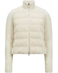 Moncler - Padded Wool & Teddy Zip-Up Cardigan - Lyst