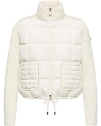 Moncler - Moncler Square-Quilted Padded Wool Zip-Up Cardigan - Lyst