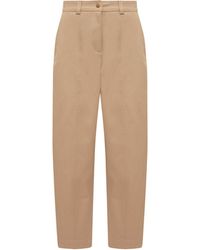 Moncler - Hose Mit Geradem Bein Aus Baumwoll-Gabardine, Damen, Größe - Lyst