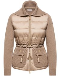 Moncler - Moncler Cardigan Zippé Matelassé En Laine Et Cachemire Mélangés, Femme, Taille - Lyst