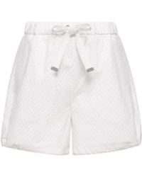Moncler - Moncler San Gallo & Cotton Poplin Shorts - Lyst