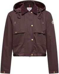 Moncler - Moncler Chaqueta Camisera Con Capucha De Mezcla De Lino Y Algodón Aconitum, Mujer, Talla - Lyst