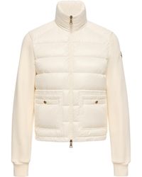 Moncler - Moncler Cotton Zip-Up Sweatshirt With Nylon Front - Lyst