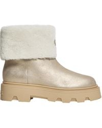 Moncler - Aurea Mid Shearling Stiefel, Damen, Größe - Lyst