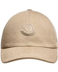 Moncler - Moncler Casquette En Gabardine De Coton À Logo En Cuir, Homme, Taille - Lyst