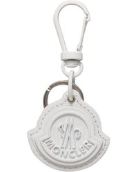 Moncler - Logo Leather Key Ring White - Lyst