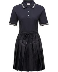 Moncler - Polokleid Aus Baumwollpiqué, Damen, Größe - Lyst