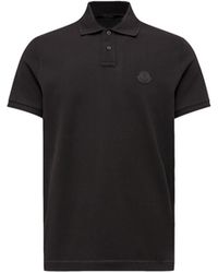 Moncler - Poloshirt Aus Baumwollpiqué Mit Logoaufnäher, Herren, Größe - Lyst