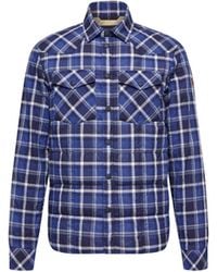 Moncler - Moncler Gelt Check Cotton Blend Down Shirt Jacket - Lyst