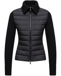 Moncler - Cardigan Zippé Matelassé En Laine - Lyst