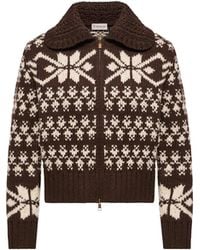 Moncler - Moncler Jacquard Sequin Zip-Up Cardigan - Lyst