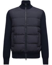 Moncler - Padded Wool Zip-Up Cardigan - Lyst