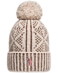 Moncler - Moncler Alpaca & Wool Blend Beanie With Pom Pom - Lyst