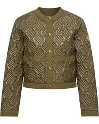 Moncler - Moncler Libellule Geometric Quilted Short Down Jacket - Lyst