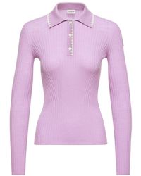 Moncler - Moncler Wool Long Sleeve Polo Shirt - Lyst