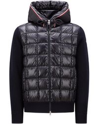 Moncler - Cárdigan de lana acolchada con capucha - Lyst