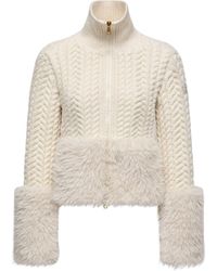 Moncler - Wool Blend Zip-Up Cardigan - Lyst