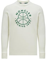 Moncler - T-Shirt A Maniche Lunghe Con Logo Basket, Uomo, Taglia - Lyst