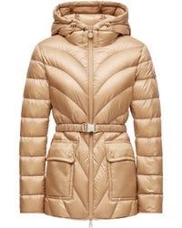 Moncler - Doudoune Mi-Longue À Capuche Argenno - Lyst