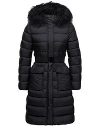 Moncler - Moncler Khloesse Hooded Shearling-Trimmed Long Down Jacket - Lyst