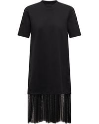 Moncler - Kleid Aus Baumwolle Und Tüll, Damen, Größe - Lyst