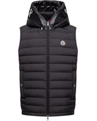 Moncler - Chaleco Plumífero Con Capucha Bourget, Hombre, Talla - Lyst