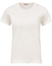Moncler - Moncler Logo Patch Cotton Jersey T-Shirt - Lyst