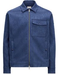 Moncler - Chemise Zippée À Manches Longues En Denim - Lyst