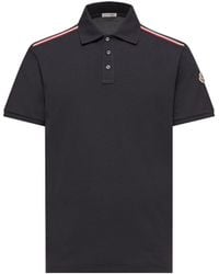 Moncler - Moncler Tricolor-Trimmed Cotton Piquet Polo Shirt - Lyst