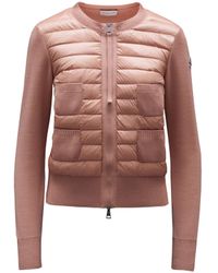 Moncler - Cárdigan De Lana Y Nylon - Lyst